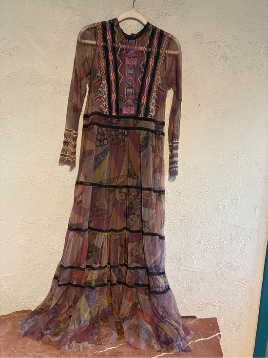 Johnny Was Dresses & Skirts - Sheer Bohemian Patchwork Maxi Dress - Purple Multi by Johnny Was